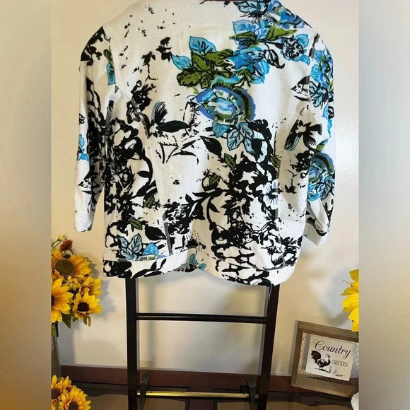 onque casuals Women’s size small zippered Cotton Sweater with pockets - Picture 3 of 5